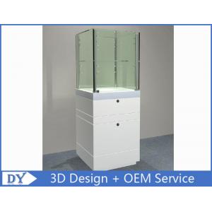 China Customized Big Size Gloss White Jewerly Display Cases With Cabinet supplier