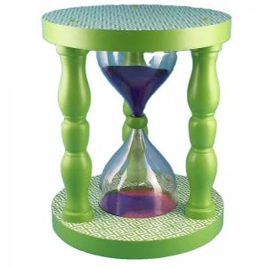 China Home Decor Time Out Sand Timer 60 Minutes Wooden Hourglass Stool supplier
