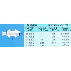 China Water Filter Type Bulkhead Adapter Reverse Osmosis Parts FDA Food Grade White POM Plastic supplier