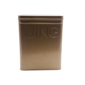 Large Square Tea Canister Tin With Hinged Lid Tea Tin Packaging