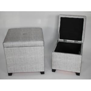 China Print fabric s/2 ottomans with storage wholesale
