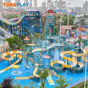 China Custom Design Fiberglass Pool Slide with 5-12m Height and 280/360 Players/Hour Capacity for Amusement Parks wholesale