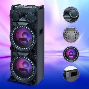 Customized 80W Bluetooth Party Box Speaker Dual Subwoofer With 2 Mic