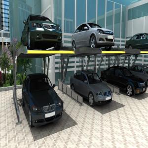 China Vertical Double Decker Parking System Steel Two Post Parking Lift supplier