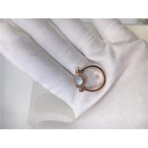 18K Luxury Jewelry Jewelry Vintage Rose Gold Engagement Rings With Mother Of Pearl / Pavé Diamonds