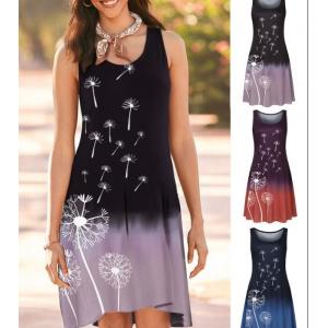 Women'S Sleeveless Pullover Print Gradient Dress