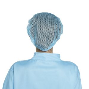 China KL-3011 Breathable Food Processing Hat with Polyester-Cotton Mesh for Dustproof Protection in Blue and White One Size Fits All wholesale