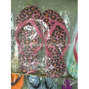 China Leopard Printing EVA Foam Slippers Women Non - Toxic Individual Design Plus Size Flip Flops supplier