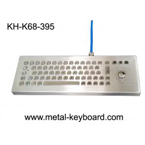 Waterproof Desktop Metal Computer Keyboard with Laser Trackball , Rugged Keyboard