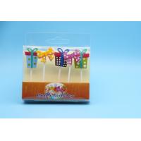 China Gift Box Shaped Personalized Kids Birthday Candles Dripless Customized Logo on sale