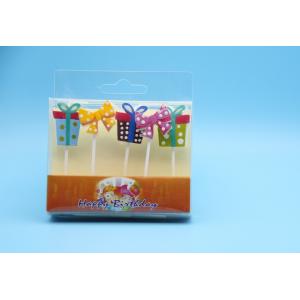 China Gift Box Shaped Personalized Kids Birthday Candles Dripless Customized Logo supplier