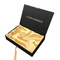 China Personalized Magnetic Closure Gift Box Black Color With Custom Gold Stamping on sale