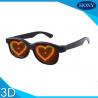 ABS Frame Heart 3D Diffraction Glasses Black Frame for wedding party