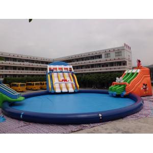 China Outdoor Inflatable Water Slide Park Giant Inflatable Water Slides With Pool supplier