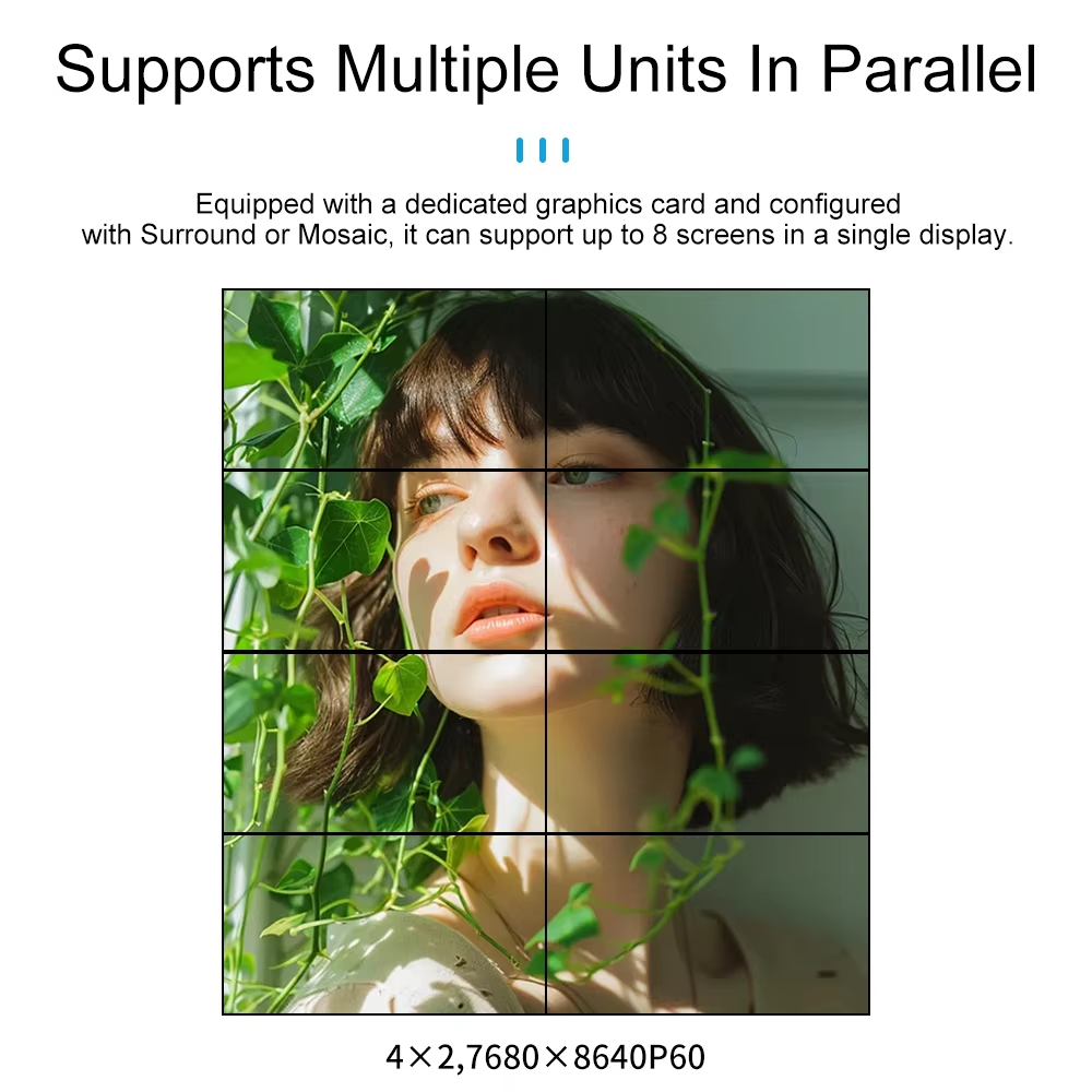 China 8K60 Multi-Screen Expander Video Wall Controller with HDMI 2.1 Input DP 1.4 Input and 4 HDMI 2.0 Outputs wholesale