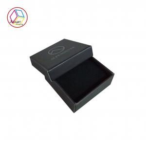 China Silver Foil Matte Varnish Black Jewelry Box With EVA Insert supplier