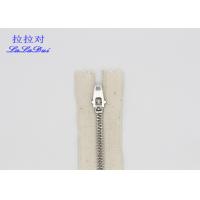 China Cotton Overcoat Reverse Coil Zipper , Plating Nickel Teeth White Invisible Zipper on sale