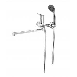 Long-spout Single Lever  Bath Mixer Tap  for Wall Installation, Chrome