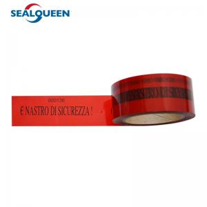 Carton & PE Bag Sealing Evidence Seal Tape Red High Adhesive 50m PET