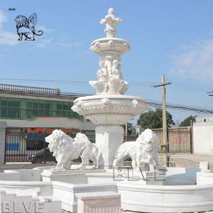 large garden marble lion fountain natural stone handmade woman statue customized