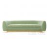 China Luxurious Mohair Sofa Home Furniture Golden Brass Metal Base Green Velvet Fabric wholesale