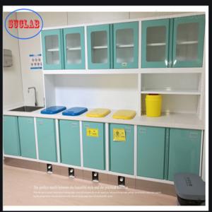 China Hospital Furniture Disposal Cabinet Wall Mounted Clinic Stainless Steel Slider 110 Degree Hinge supplier