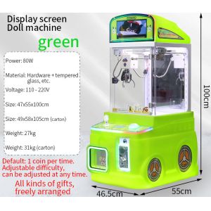 China Display Screen-equipped Green Automatic Vending Machine Children's Arcade Game Mini Claw Machine wholesale