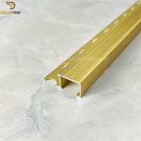 China Aluminium Trims For Tiles Stair Nosing Tile Trim 12.96mm Matte Gold on sale