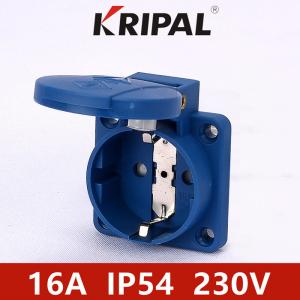 China IP54 16 Amp Blue German standard for industrial additional socket supplier