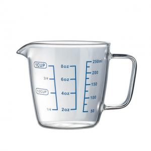 Beaker измеряя чашки кофе боросиликатного стекла 8oz 16oz градуированный с ручкой
