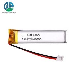 China 3.7V Li Polymer Cell 250mAh Batterie au lithium polymère avec KC 3.7v 551145 250mah Batterie au lithium-ion polymère supplier