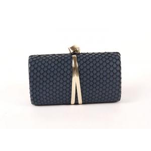 Clutch style leather hard case clutch bag with metal bow design lady evening bag