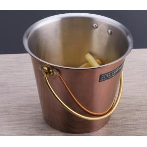Portable Gold plated Porcelain Dinnerware Sets / Round Fried Chicken Bucket
