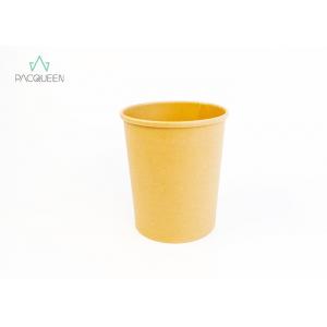Natural Kraft Paper Restaurant To Go Containers Soup Cups With Vented Lids