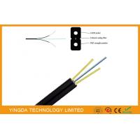 China FRP Glass Fiber Optic FTTH Drop Wire Cable G657A SM 2 Fibers GJXFH Black on sale