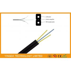 China FRP Glass Fiber Optic FTTH Drop Wire Cable G657A SM 2 Fibers GJXFH Black supplier