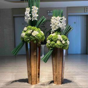 Golden Stainless Steel Outer Frame Planter Plant Bottle For Hotel