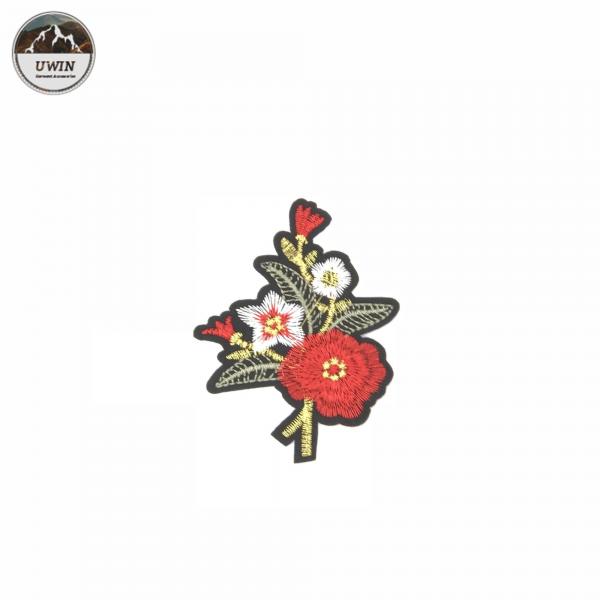 Factory Custom Style Embroidery Patch, Flower Embroidery Patch#C10018