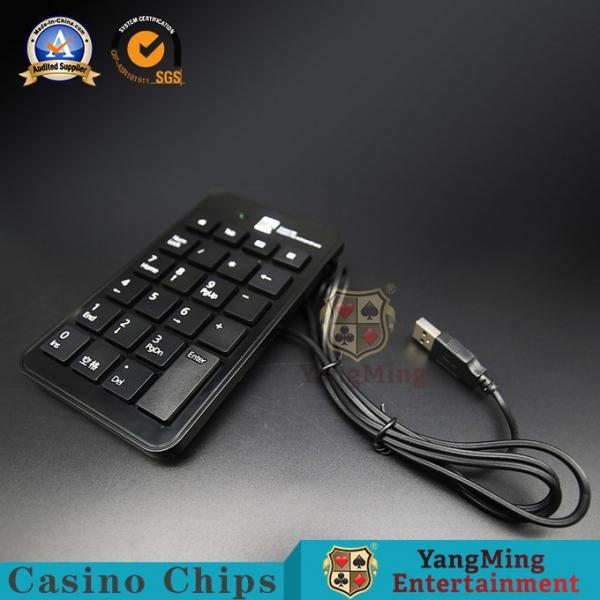 Slim Baccarat Gambling Systems USB Number Keyboard Black Plastic Wired Keyboard