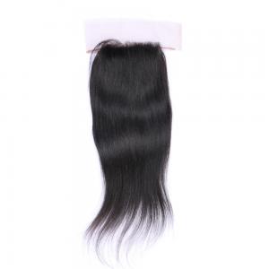China Elegant-wig Indian Straight Hair Silk Base Front Lace Closures With Baby Hair Factory Price supplier