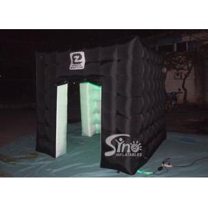 China 8x8 ft black cube colorful LED inflatable photo booth with custom logo printed supplier