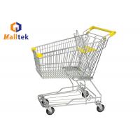 China Asian 4 Wheel Retail Hand Supermarket Shopping Trolley Cart 60-240 Liter on sale