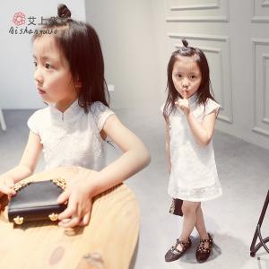 China 2016 Fashion Girl White Kid's Dress Dancing Chinese Lace Dress Cute Prince Q036 supplier