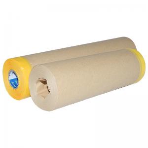 China Biodegradable Auto Painting Cover Kraft Paper Pre Taped Film Masking Paper Film For Car Paint supplier