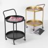 China Double Layer 63cm Height Metal Frame Coffee Table Mobile Golden wholesale