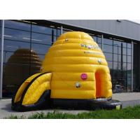China Multifunction Inflatable Bouncer , Yellow Inflatable Bouncers For Adults With Small Slide on sale