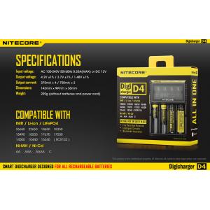 China New Arrival LCD Nitecore D4 charger IMR/Lifepo4/NiMh/NiCd AA AAA battery charger nitecore supplier