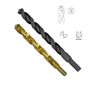 1/2" Reduce Shank HSS Twist Drill Bits , Titanium Coated High Speed Steel Tool Bits