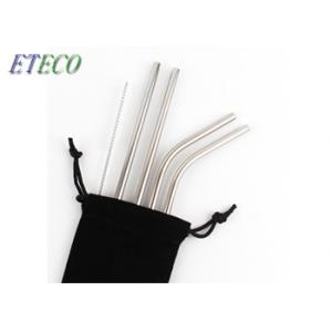 China 215*6mm Metal Bar Straws , Thick Stainless Steel Straws For Hot Drinks supplier