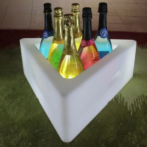 China PE Plastic Triangular LED Ice Bucket 16 Colors Changing Rechargeable Lithium Battery wholesale
